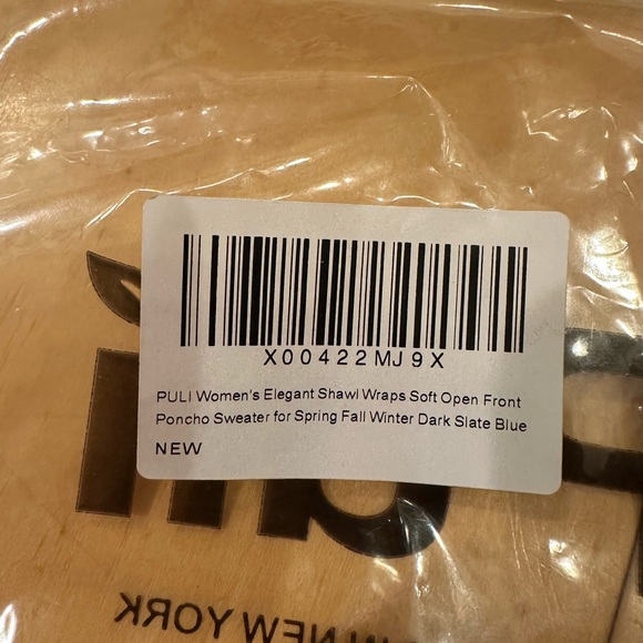 NWT PULI Women's Shawl Wrap Open Front Poncho Sweater for Spring Fall Winter - Picture 4 of 6